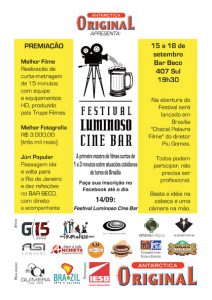 Panfleto I Festival Luminoso Cine Bar